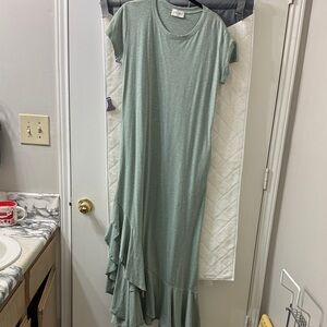 Asymmetrical Green Dress